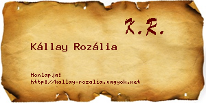 Kállay Rozália névjegykártya